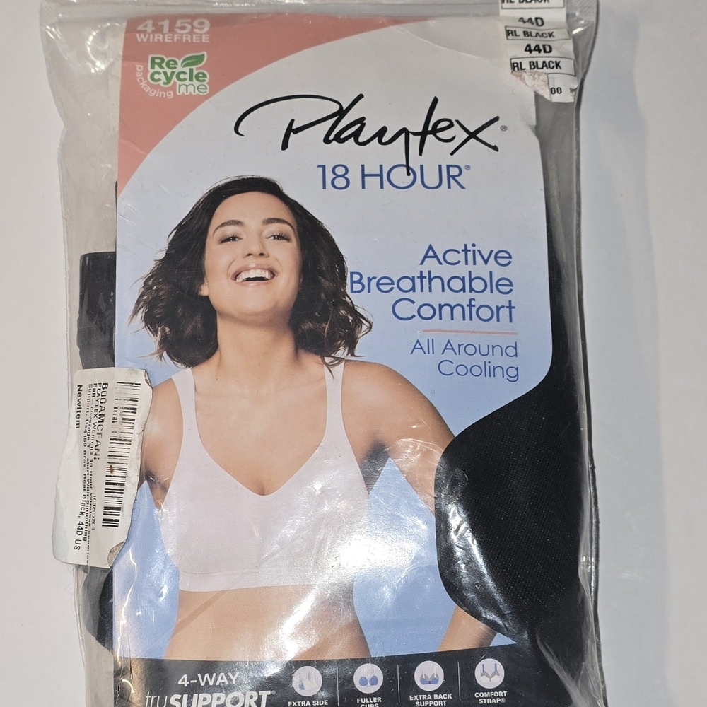 Playtex Women's Black Active Bra